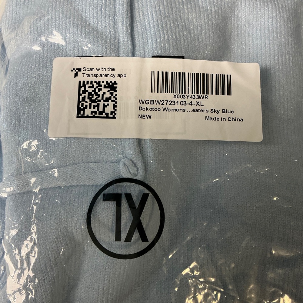 Dokotoo Women's Pullover Sweater XL Sky Blue Crewneck Pocket Long Sleeve - Picture 5 of 7